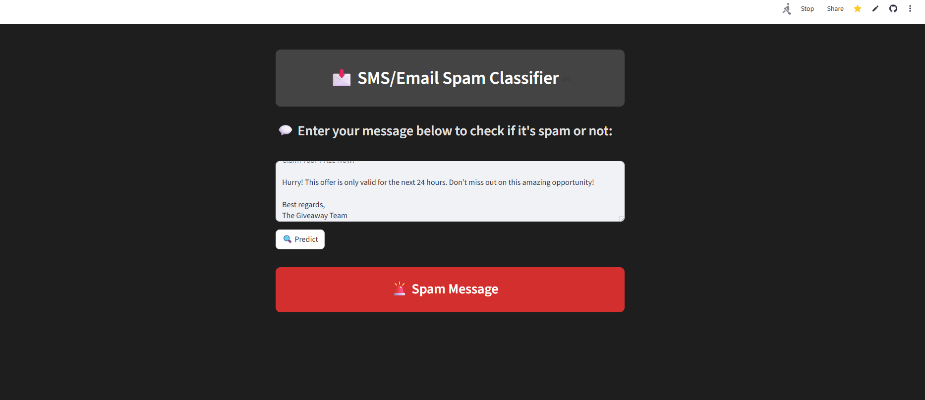 SMS/Email Spam Classifier